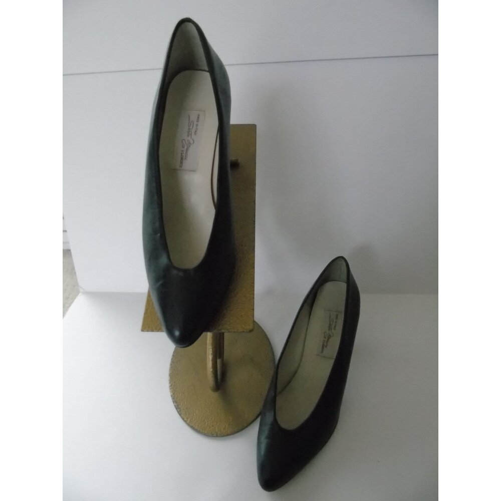 Vtg Shoes Sesto Maucci Navy Pumps Of Florence Made In Italy Size 6 M All Leather